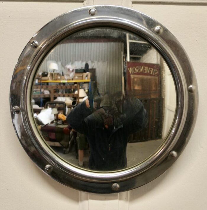 chrome convex wall mirror 1960s 6