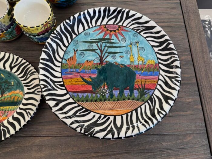 circa 1996 penzo zimbabwe safari splendor serve ware set of twenty two 8581