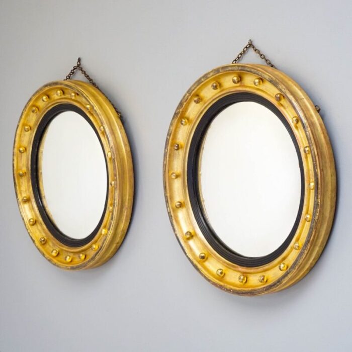 circular mirrors 1800s set of 2 1