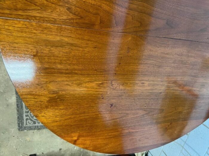 clore furniture handcrafted solid walnut round oval dining table with 3 leaves 0768