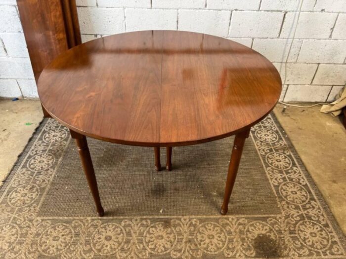 clore furniture handcrafted solid walnut round oval dining table with 3 leaves 4780