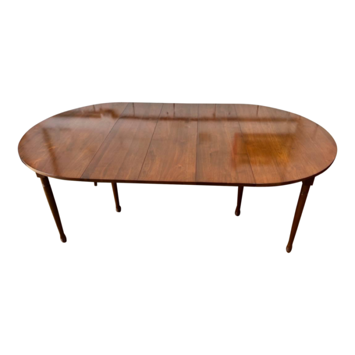 clore furniture handcrafted solid walnut round oval dining table with 3 leaves 5551