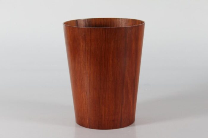 conical wastepaper basket in teak veneer by martin aberg for servex sweden 1960s 3