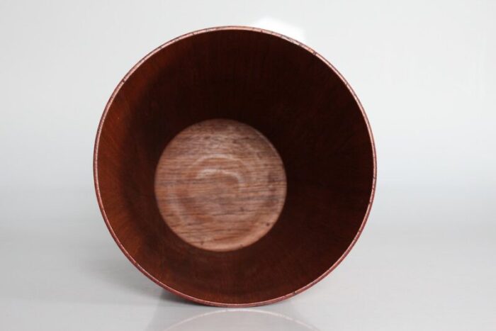 conical wastepaper basket in teak veneer by martin aberg for servex sweden 1960s 7