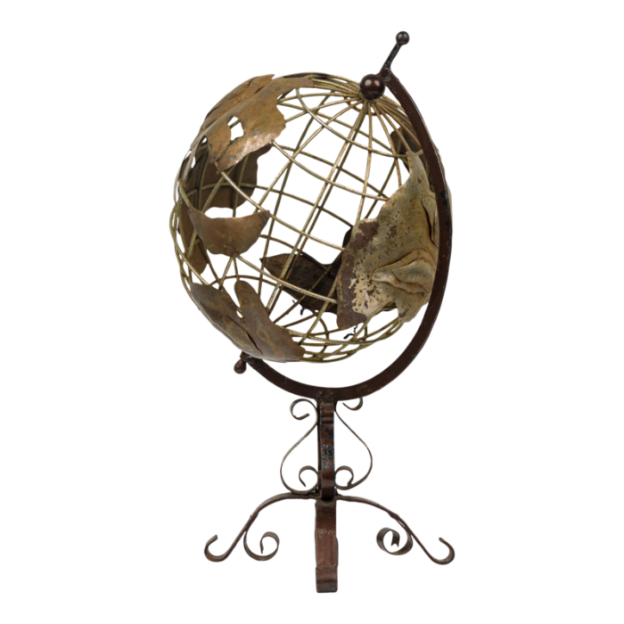 contemporary american rotating metal globe on stand 7553