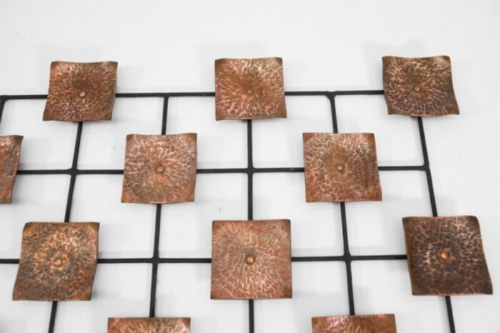 copper elements on metal lattice frame 1960s 6