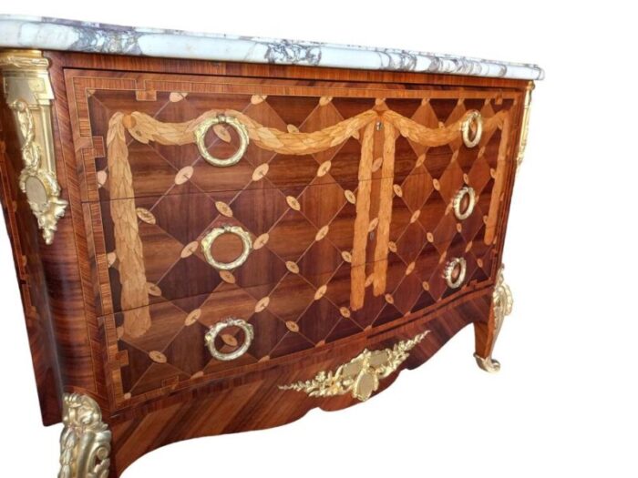 curved chest of drawers in marquetry 1890s 8915