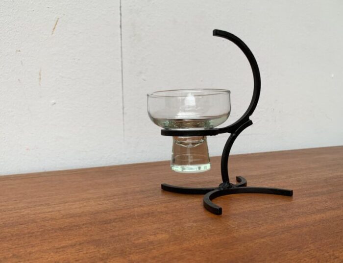 danish candleholder in metal and glass 1960s 7