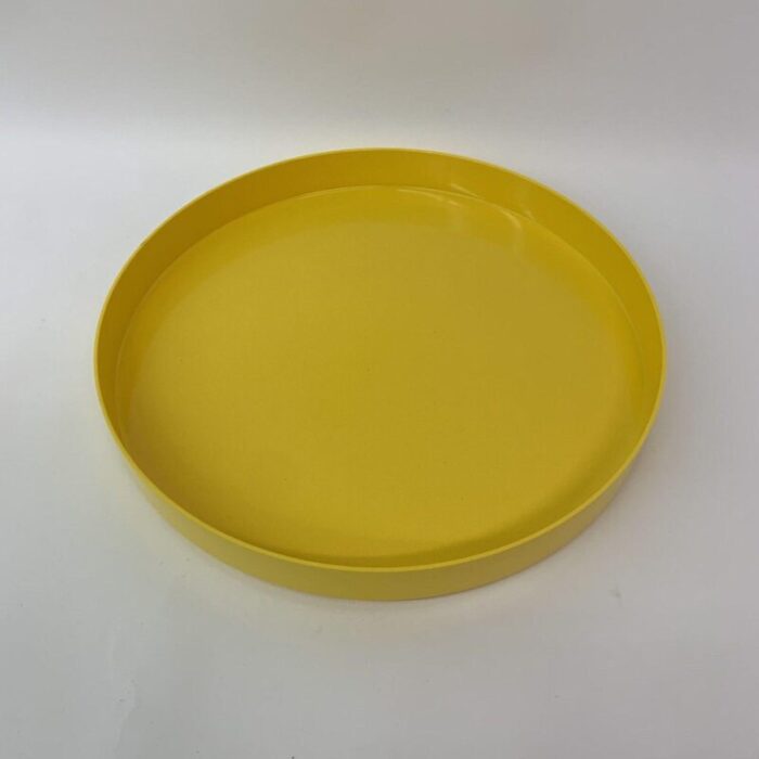 danish metal rosti yellow melamine serving tray 1970s 2