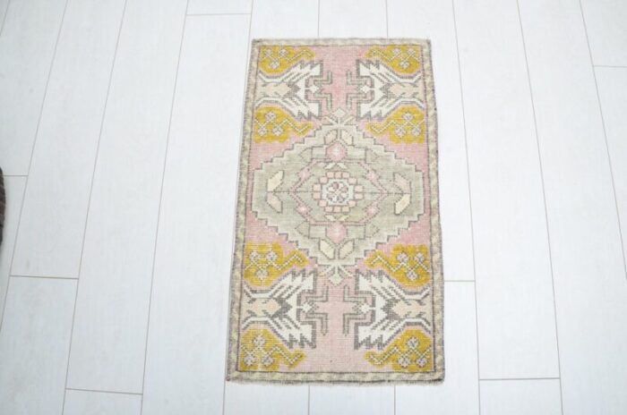 decorative anatolian wool rug 1960 1