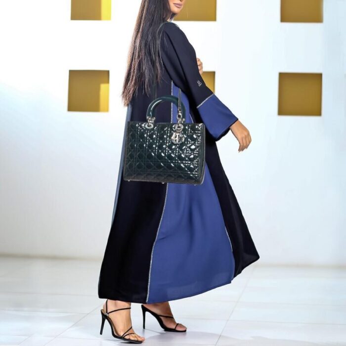 dior navy blue cannage patent leather large lady tote 3479