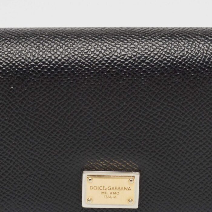 dolce and gabbana black leather flap continental wallet 5950