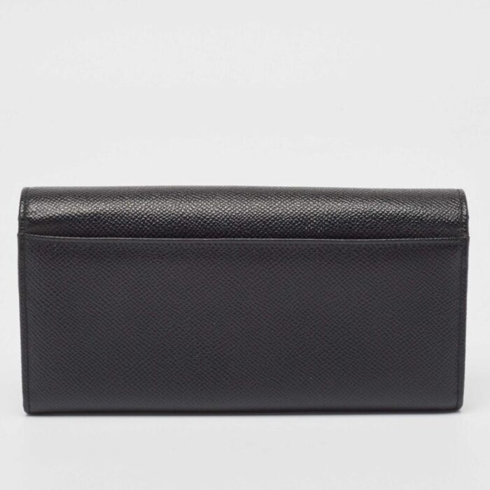 dolce and gabbana black leather flap continental wallet 8921