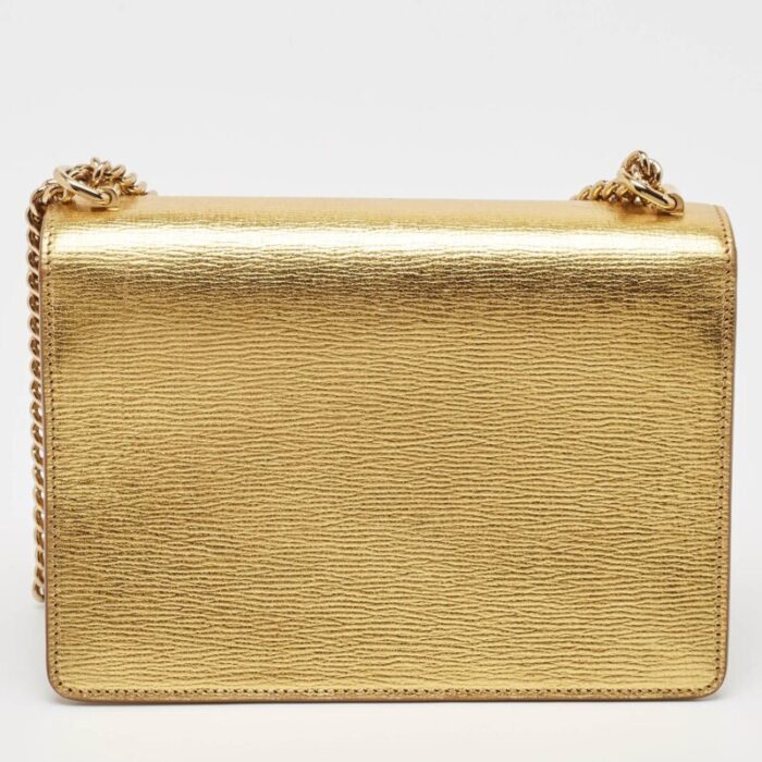 dolce and gabbana gold leather small rosalia shoulder bag 3333