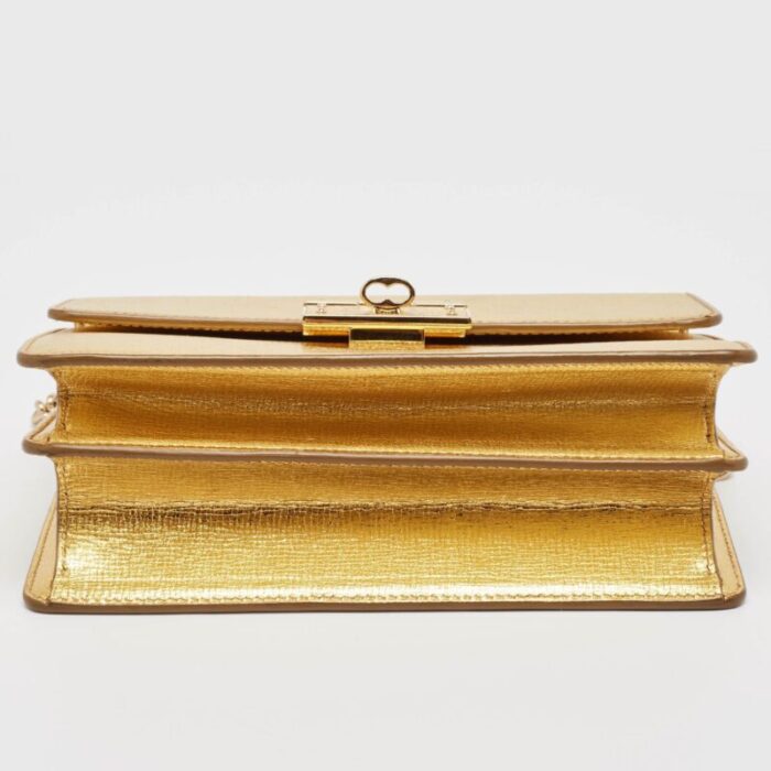 dolce and gabbana gold leather small rosalia shoulder bag 5997