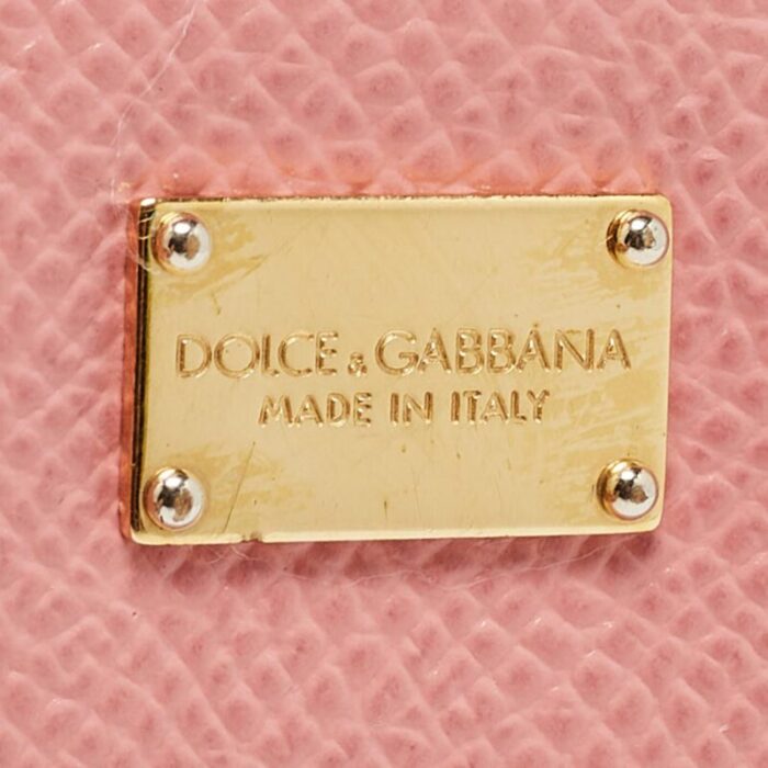 dolce and gabbana pink leather zip around wallet 0475