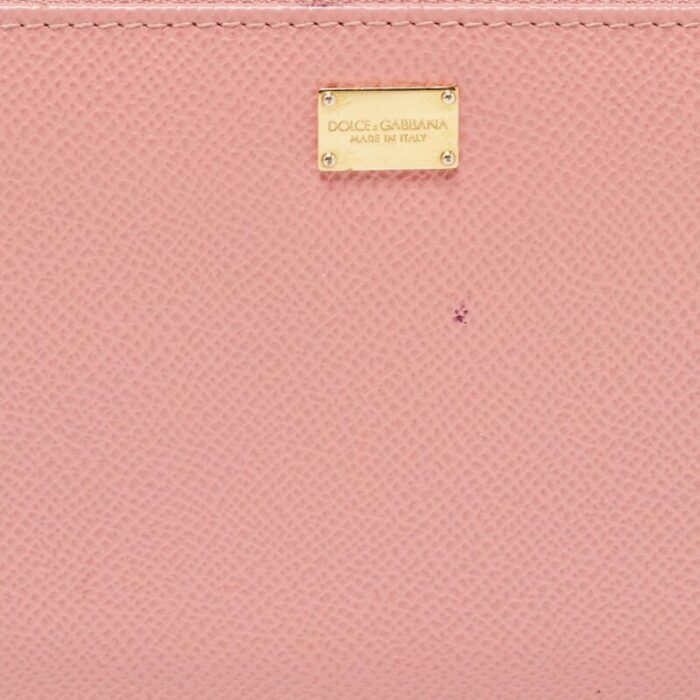 dolce and gabbana pink leather zip around wallet 0907