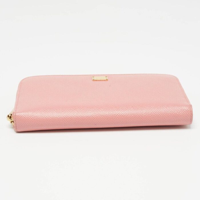 dolce and gabbana pink leather zip around wallet 2474