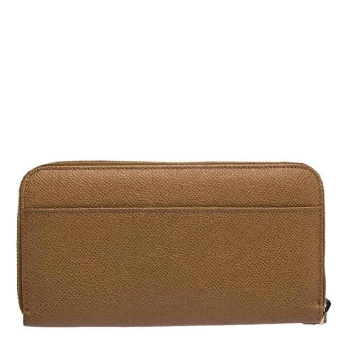 dolce and gabbana tan leather strappy zip around wallet 3714