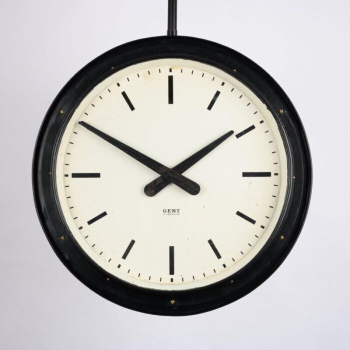 double sided railway platform clock by gents of leicester 1