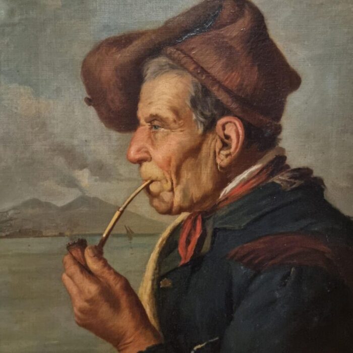 duranti fisherman 1870 oil on canvas framed 4838