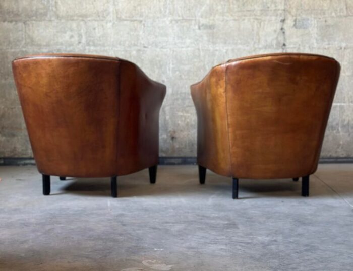 dutch art deco leather club chairs a pair 5882