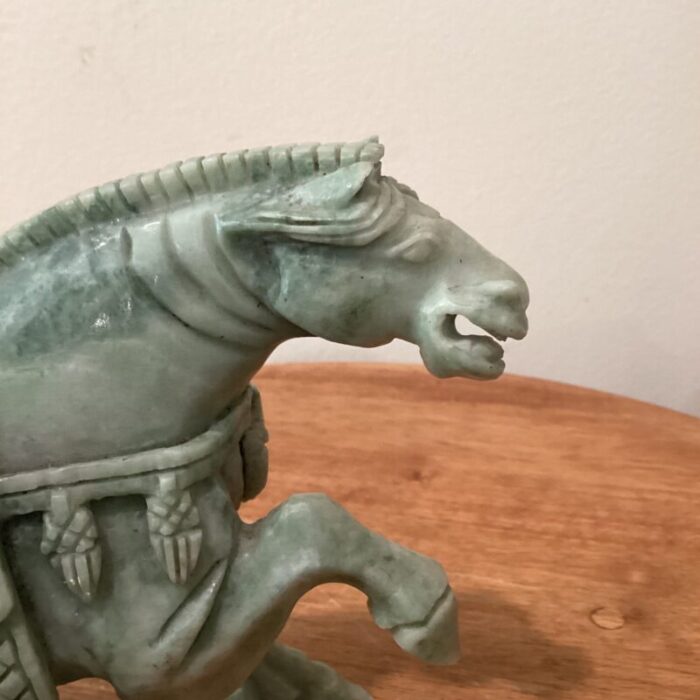 early 20th century imperial tang dynasty green jade war horse sculpture 2641