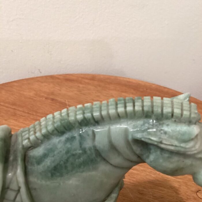 early 20th century imperial tang dynasty green jade war horse sculpture 4713