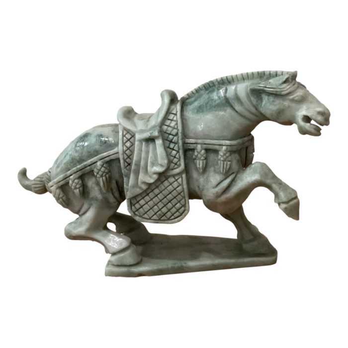 early 20th century imperial tang dynasty green jade war horse sculpture 5482