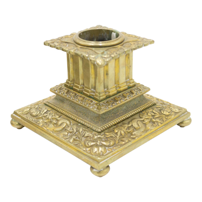 english chinese chippendale brass candlestick 2724