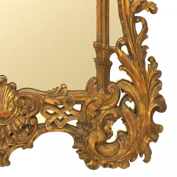 english chippendale style carved giltwood wall mirror 2221