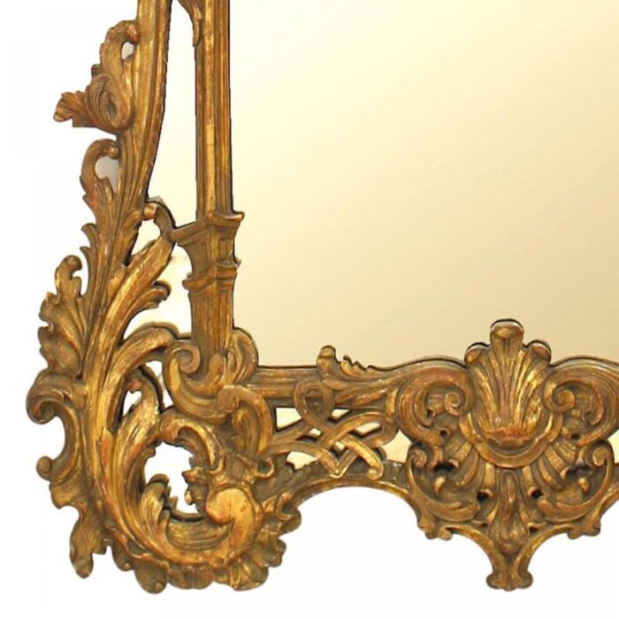 english chippendale style carved giltwood wall mirror 9416