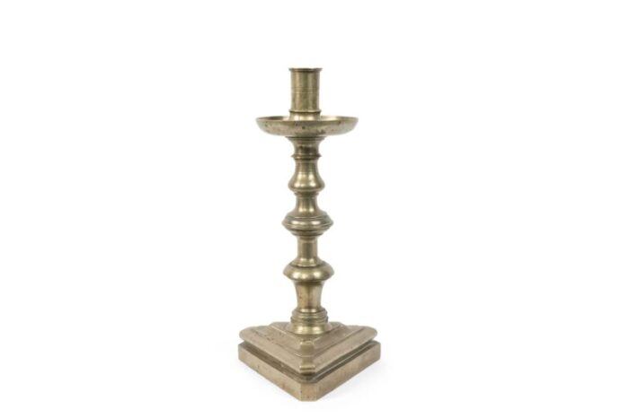 english country pewter candlesticks a pair 7931