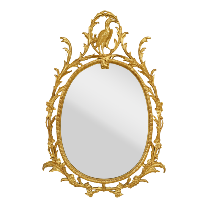 english georgian style oval gilt floral filigree wall mirror 4128