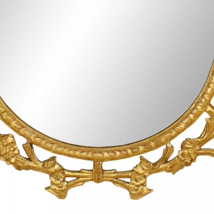 english georgian style oval gilt floral filigree wall mirror 8475