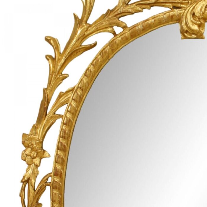 english georgian style oval gilt floral filigree wall mirror 9508