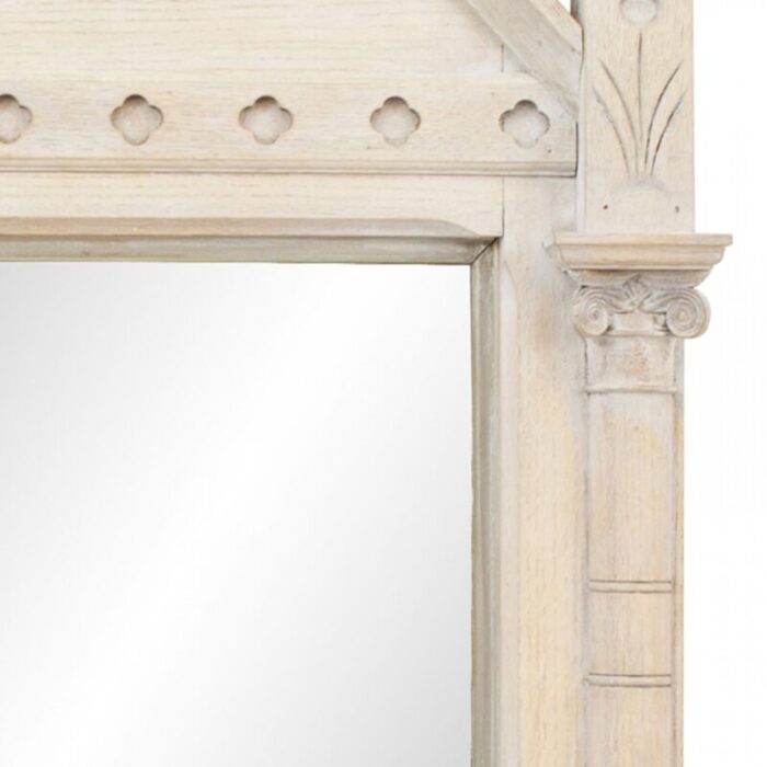 english gothic revival bleached oak wall mirror 3981