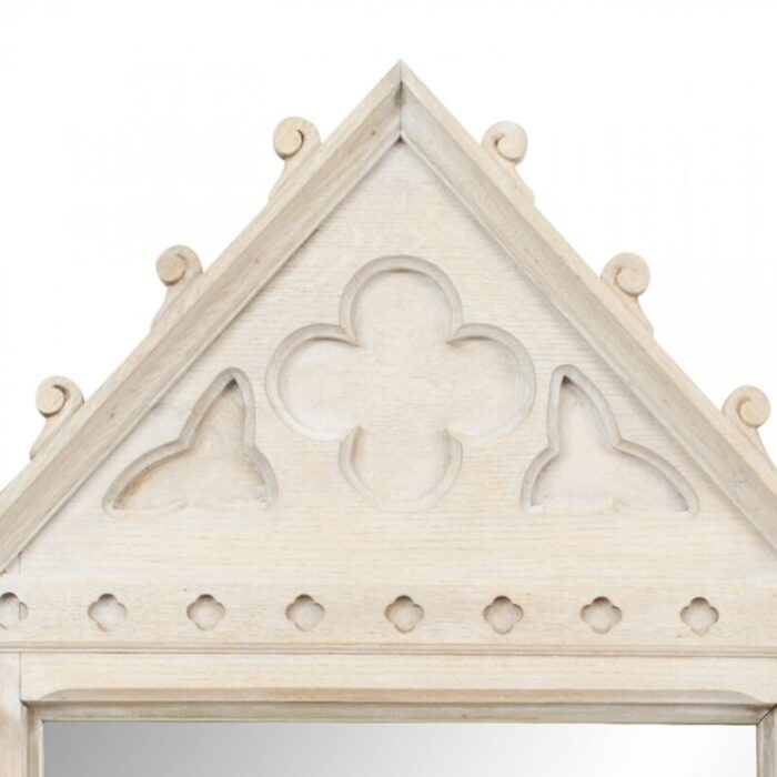 english gothic revival bleached oak wall mirror 4493