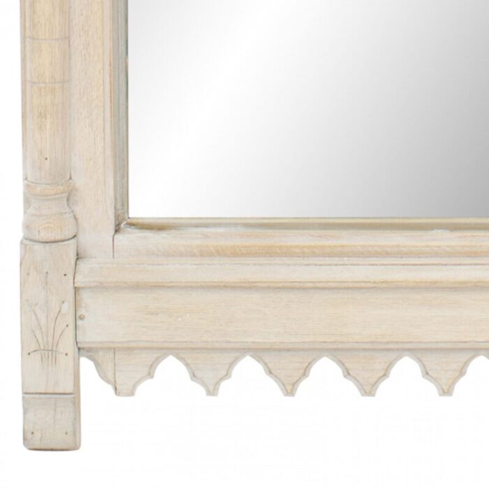 english gothic revival bleached oak wall mirror 5528