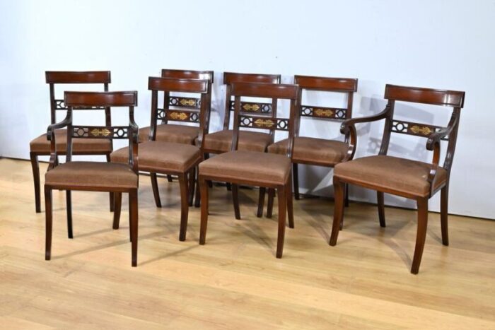 english mahogany chairs and armchairs set set of 8 3176