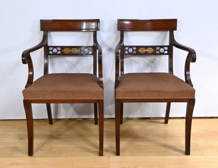 english mahogany chairs and armchairs set set of 8 6741