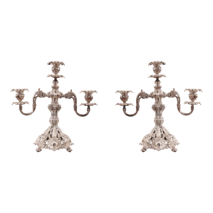 english victorian silver plate candelabras a pair 7248