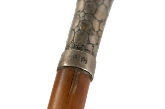 english victorian style silver and wood cane 4184