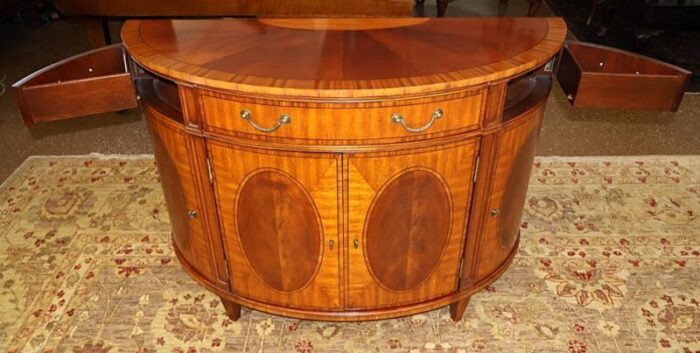 ethan allen townhouse collection inlaid demilune chest server sideboard buffet 1213