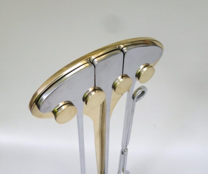 exceptional fireplace cutlery 70s brass chrome plated 1970s 5