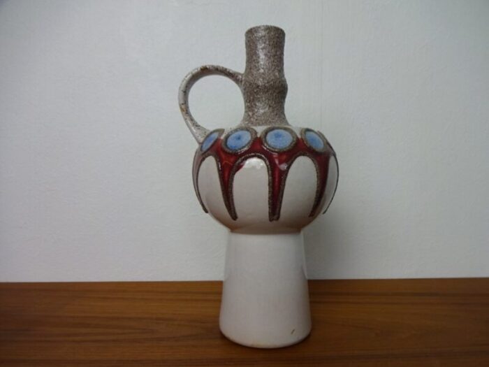 fat lava ceramic vase from veb haldensleben east germany 1970s 1