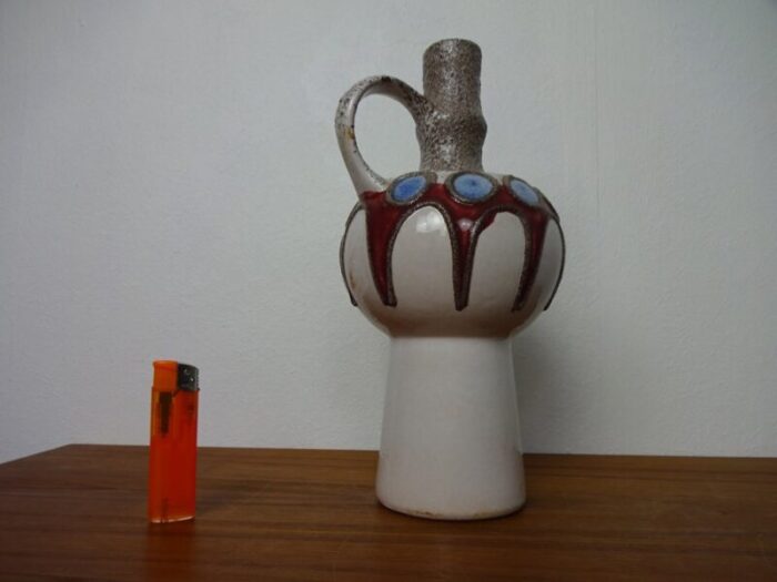 fat lava ceramic vase from veb haldensleben east germany 1970s 2