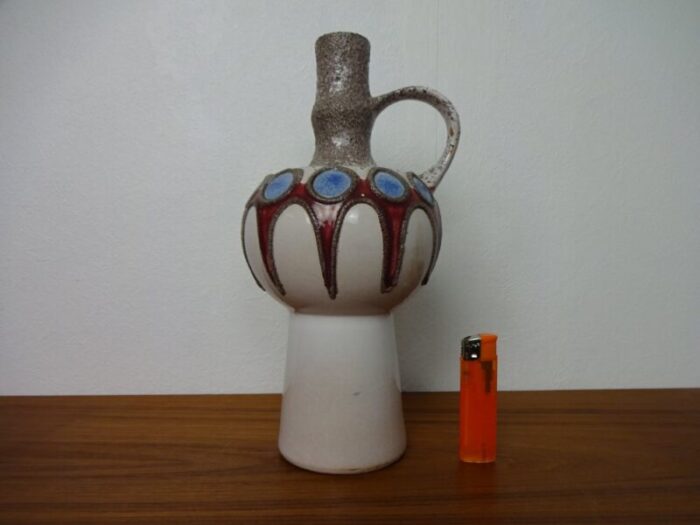 fat lava ceramic vase from veb haldensleben east germany 1970s 3