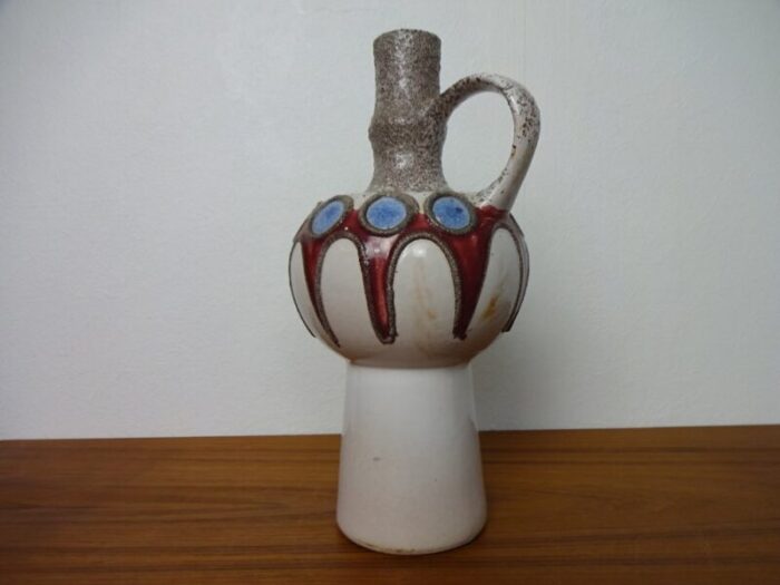 fat lava ceramic vase from veb haldensleben east germany 1970s 5