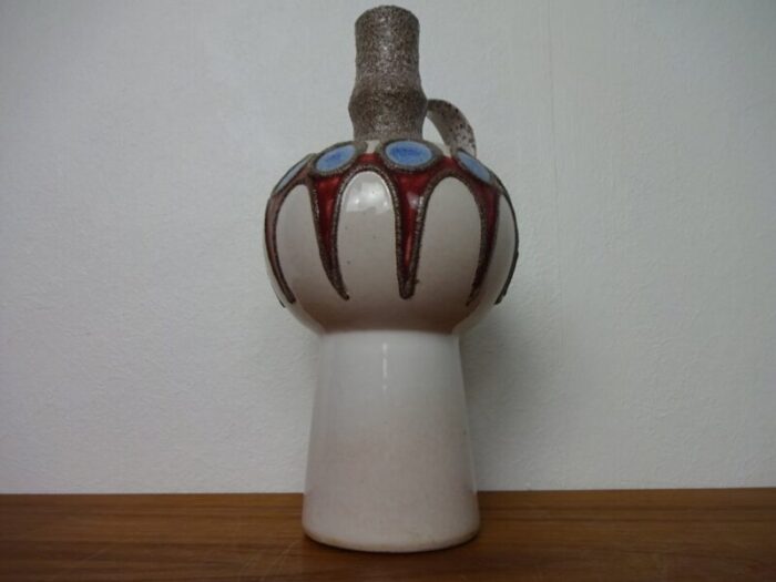 fat lava ceramic vase from veb haldensleben east germany 1970s 7